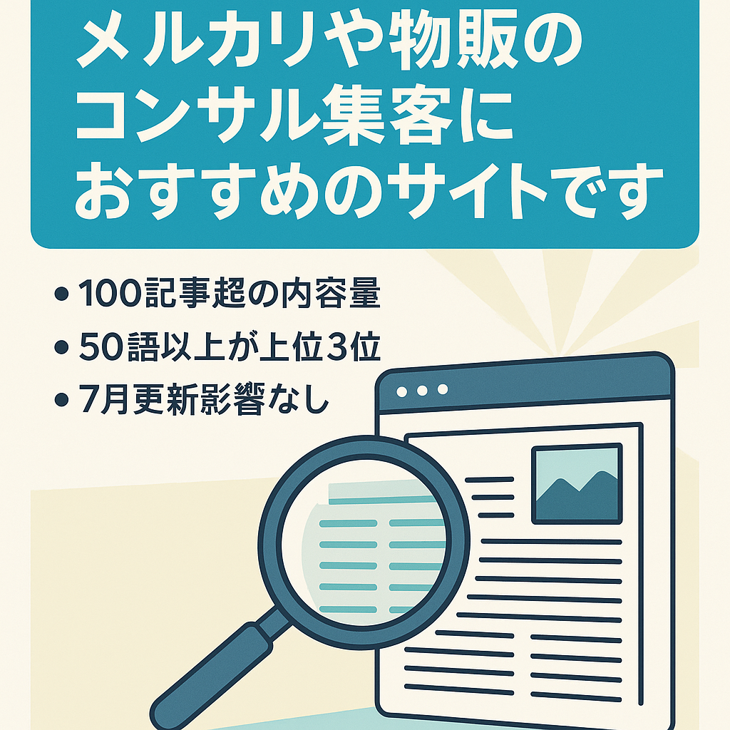 メルカリや物販のコンサル集客におすすめのサイトです