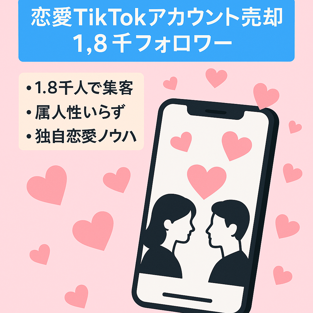 【TikTok1.8千以上】最高65万再生！属人性なし！1日30分で伸ばし続ける恋愛アカウント
