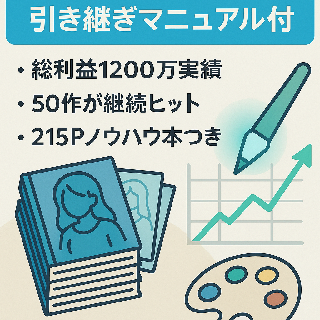 【総利益1200万】AIイラストを用いた同人サークルの譲渡【引き継ぎサポート＆ノウハウ記載のマニュアル付き】