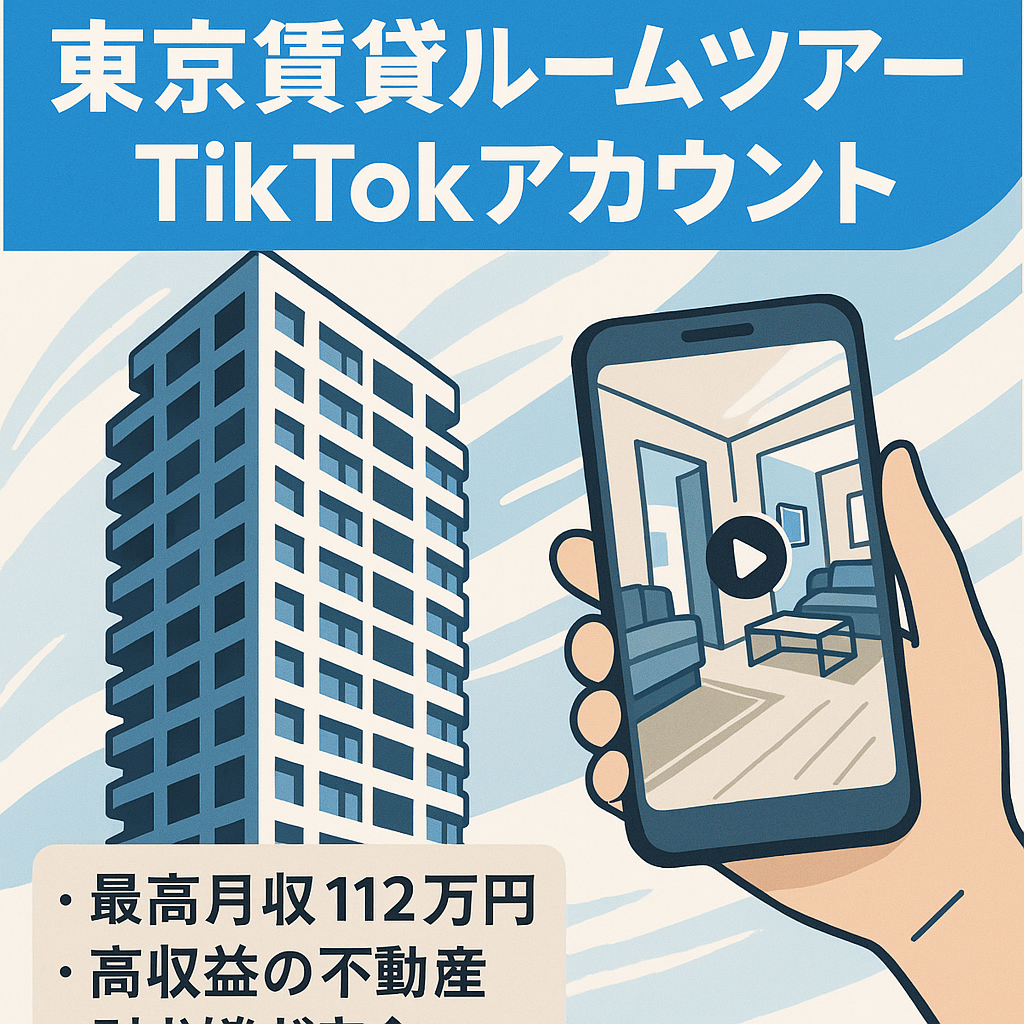 【最高月収112万円！】TikTokフォロワー4000人！東京エリア不動産賃貸ルームツアーアカウント