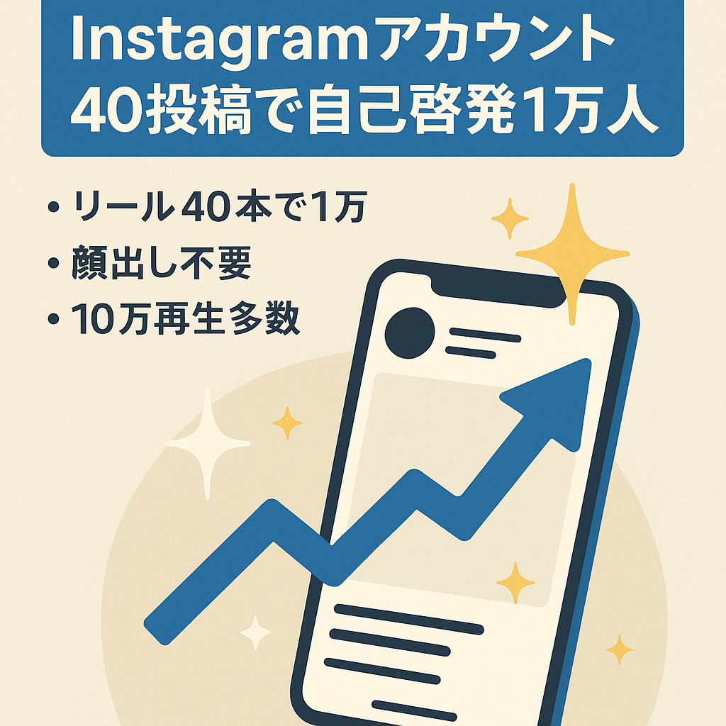 【Instagram｜40投稿でフォロワー1万人達成！(現在8,500人)】モチベーション・自己啓発系アカウント(リール動画メイン)