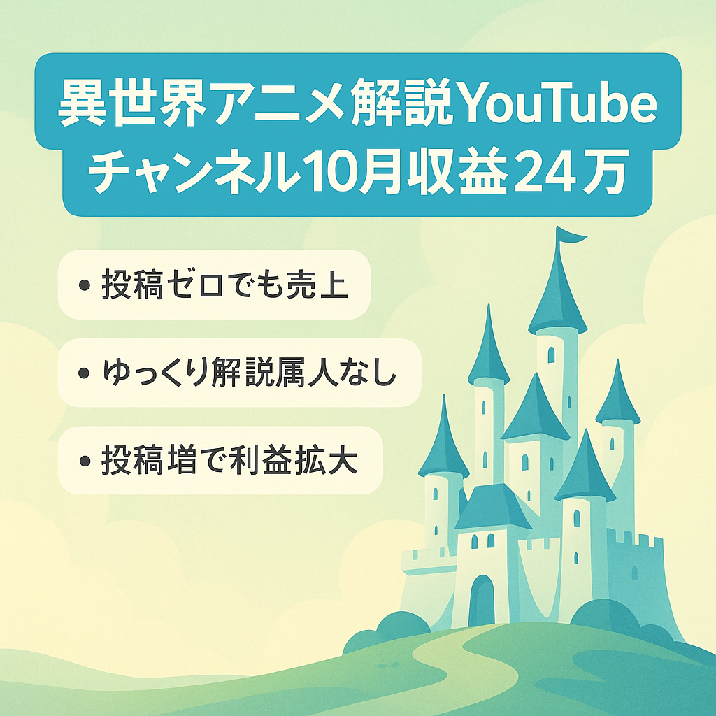 異世界アニメの2chゆっくり解説 YouTubeチャンネル【10月は投稿0本で収益24万以上】