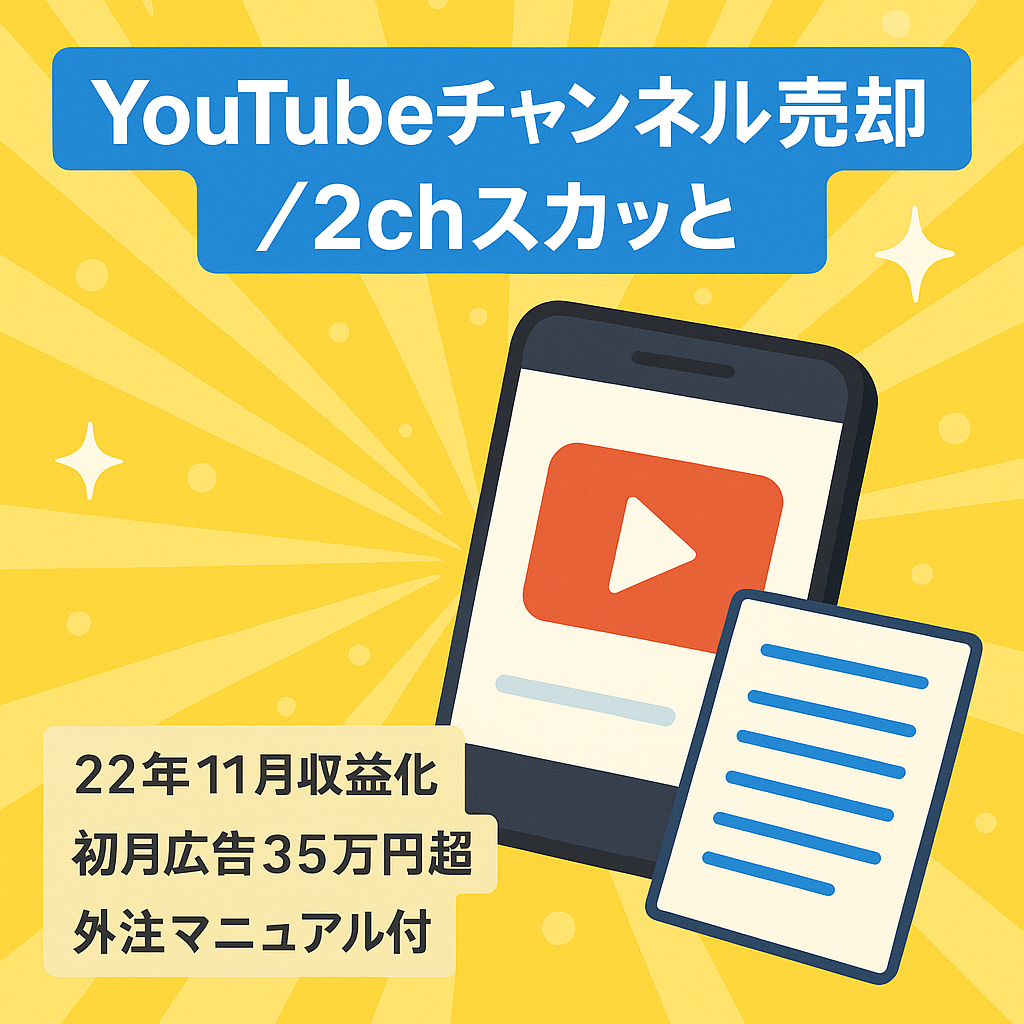 【12/15まで掲載】【11月利益17万円】フル外注化YouTubeチャンネル譲渡【2chスカッと系】