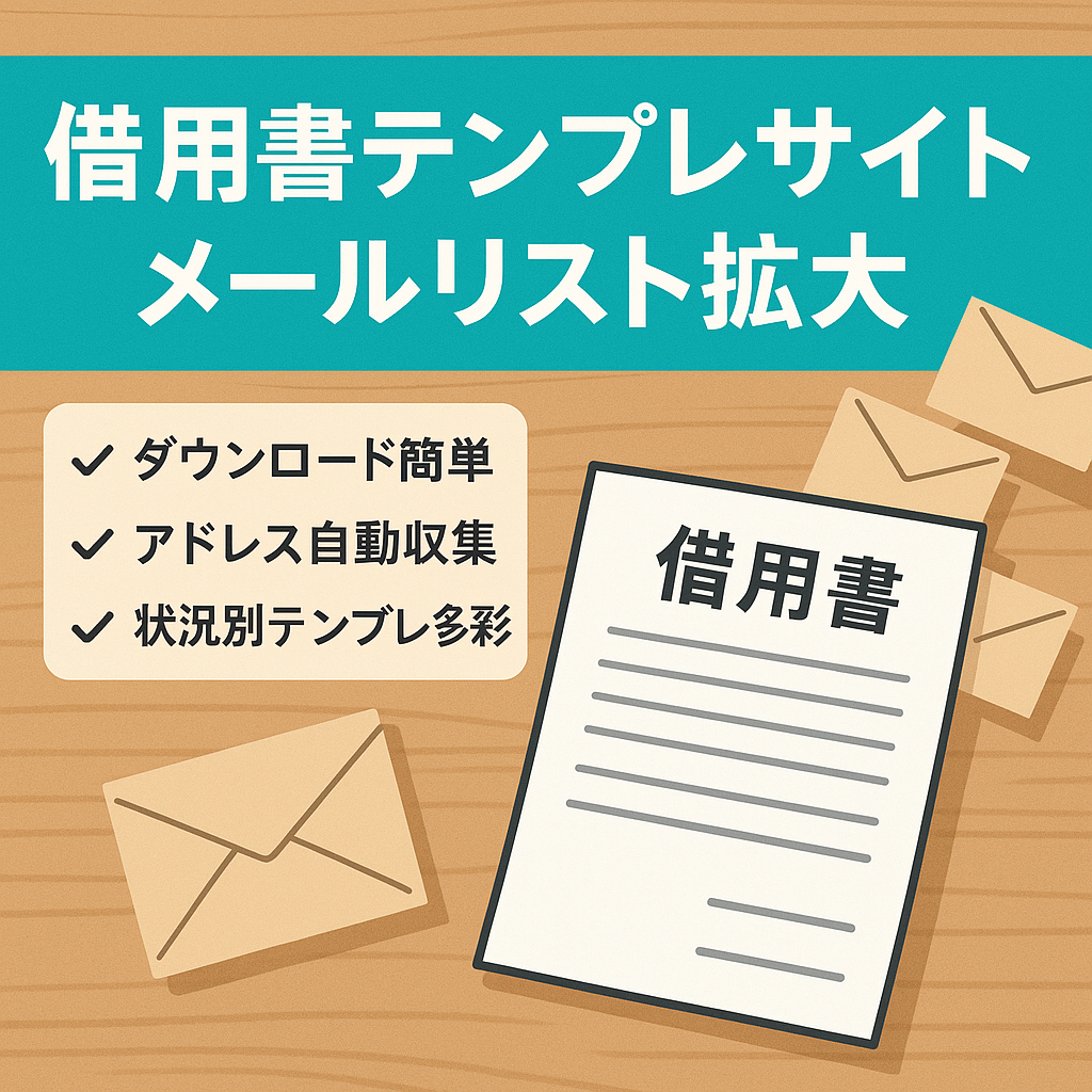 士業の方必見！メアドリストがどんどん増える借用書テンプレートサイト