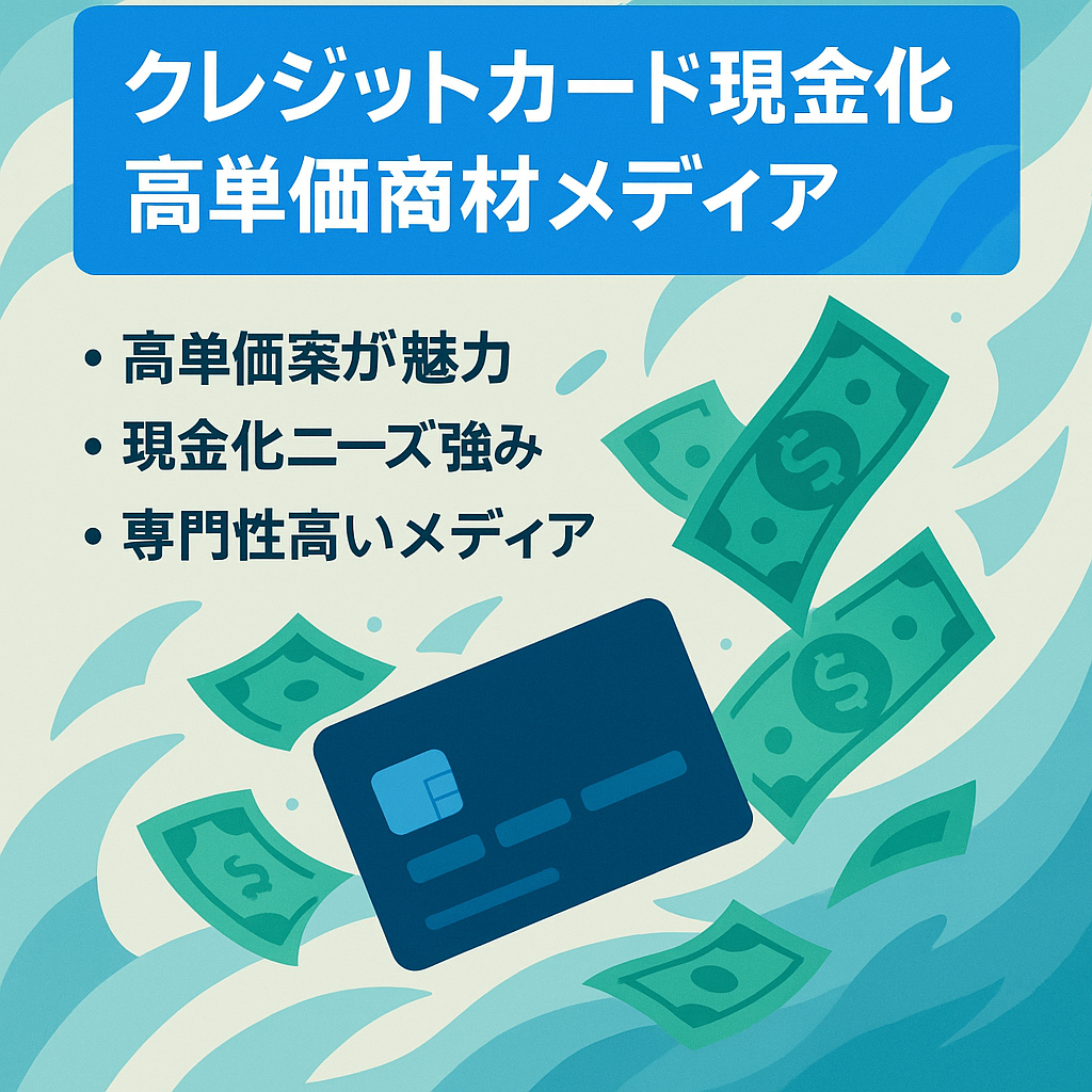 【高単価案件商材】クレジットカード現金化メディア
