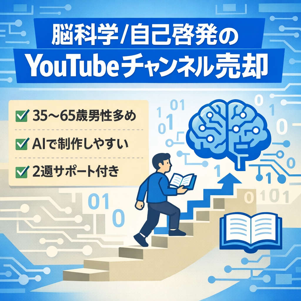 AIで作成 脳科学と自己啓発をテーマにしたYouTubeチャンネル売却