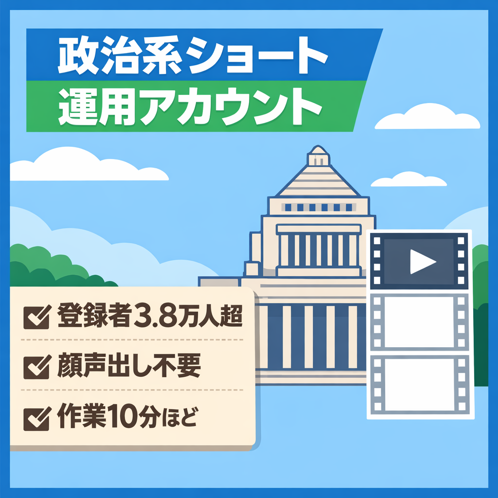 【長期運用アカウント】政治系ショート【作業時間10分程度】