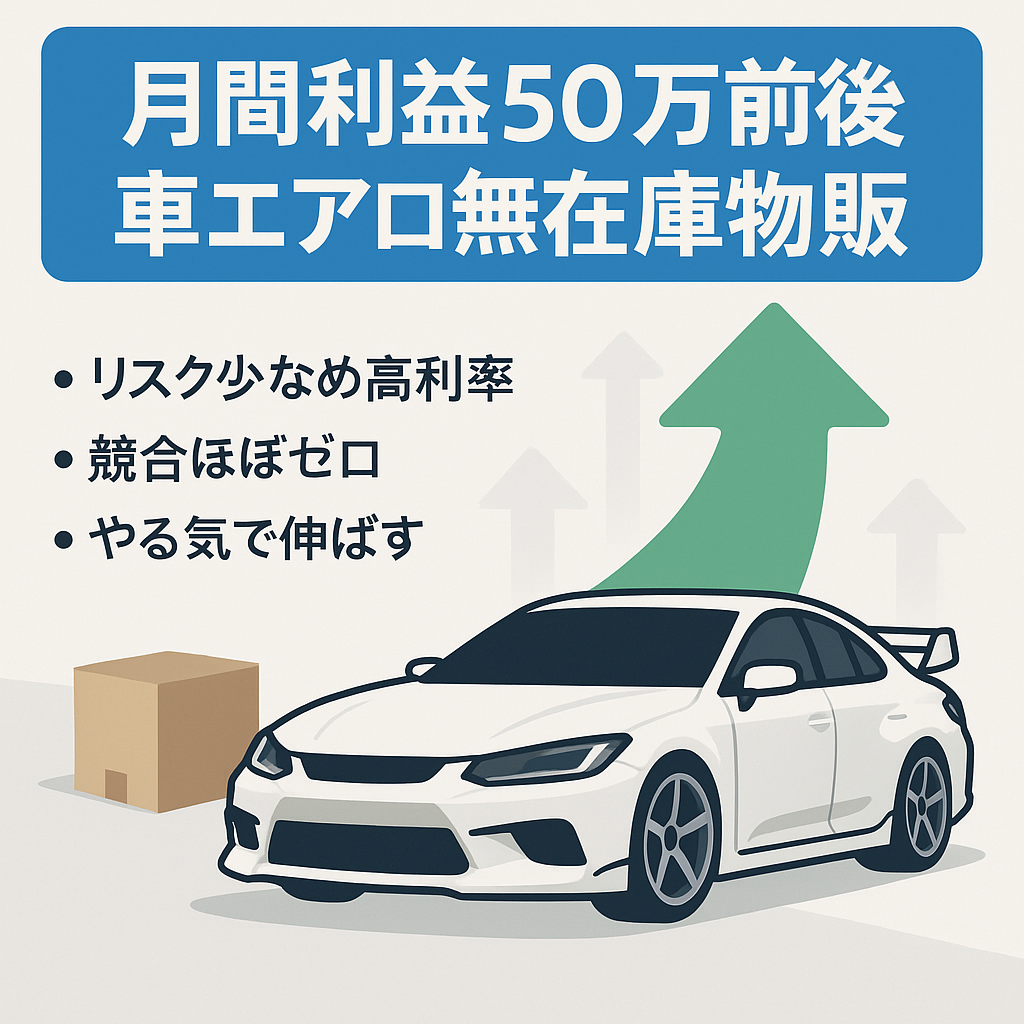 【1ヶ月利益50万前後】主に無在庫販売　車のエアロパーツ等物販
