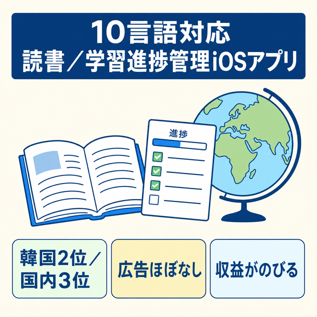【韓国有料ブックカテゴリ最高2位・国内3位】10言語対応の読書・学習進捗管理iOSアプリ