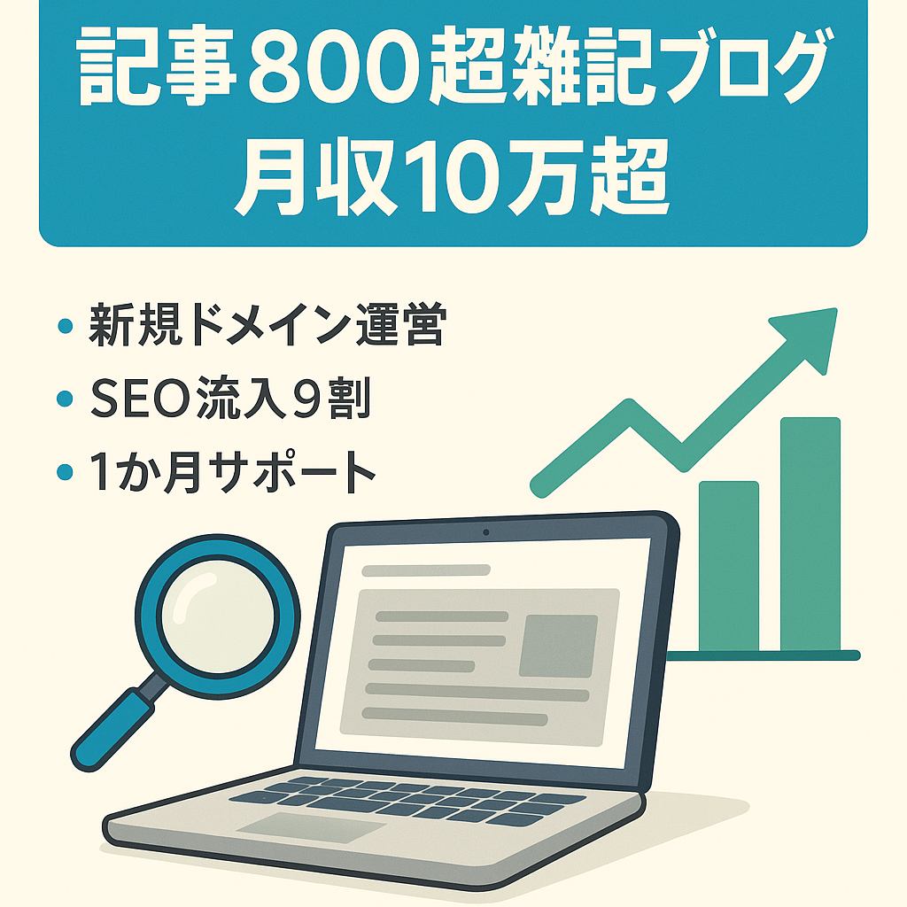 【DR40】記事数800以上非公開記事100 月収10万以上突破サイト！書くネタに困らない高アクセス雑記ブログ　※1ヶ月個別サポート・ライティングマニュアル付き！