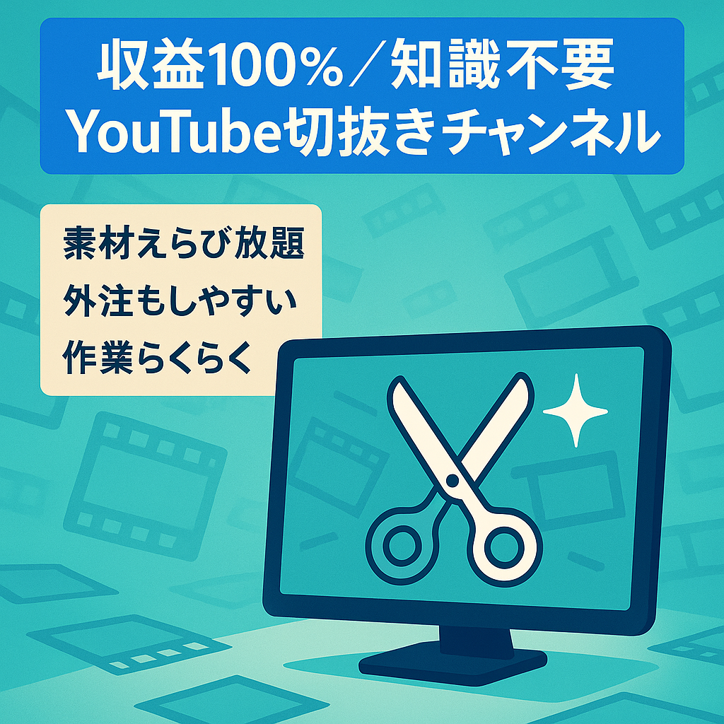 【収益分配なし】専門知識不要！YouTube切り抜きチャンネル