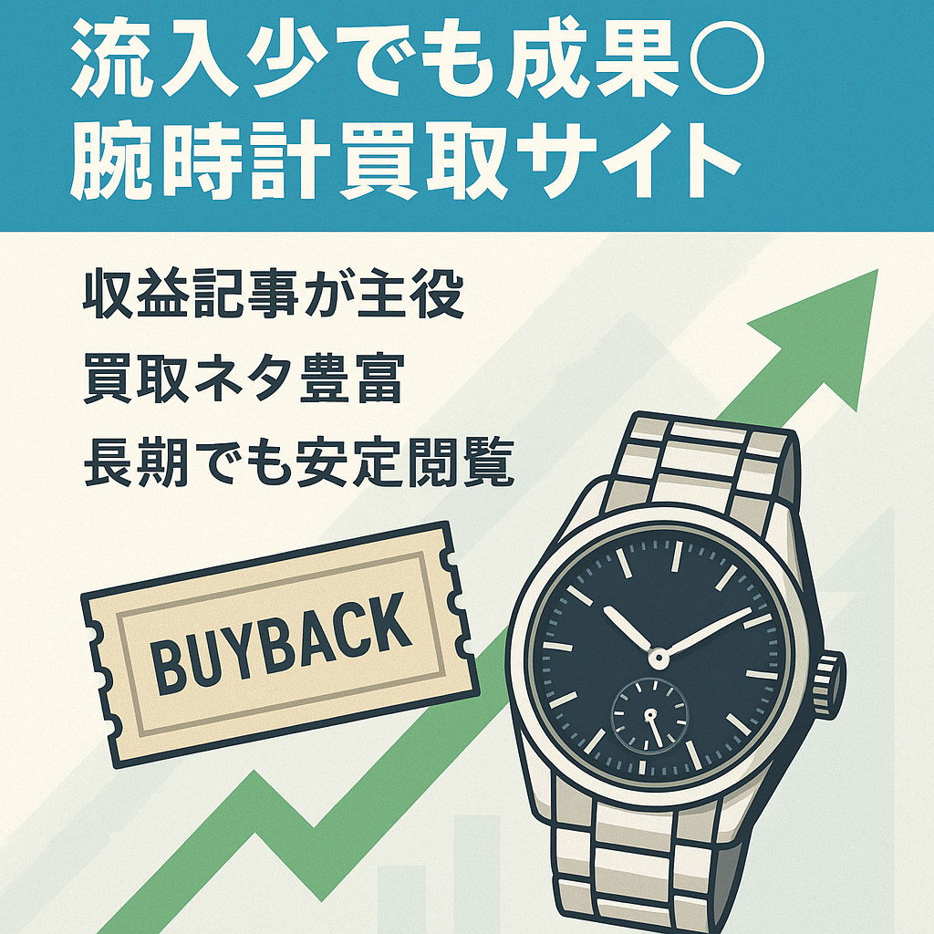 【CVのハードルが低い買取サイト】流入数が少なくても成果発生しやすい腕時計買取サイト