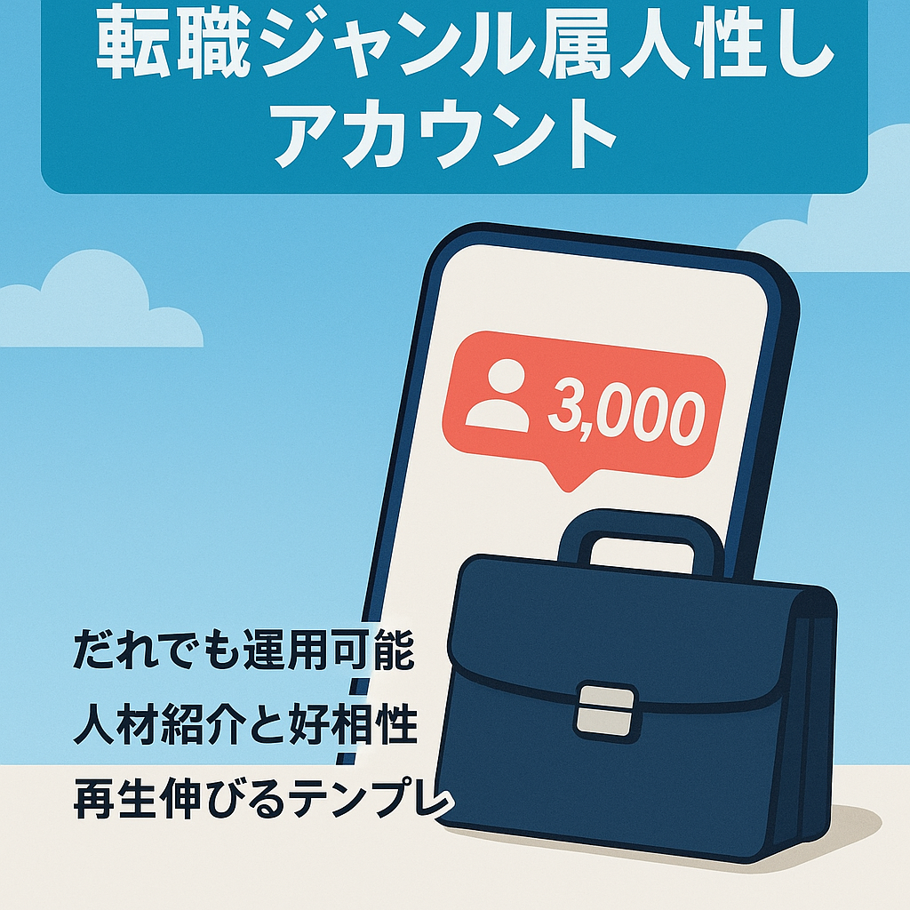 【フォロワー3000人以上】転職ジャンル属人性なしアカウント