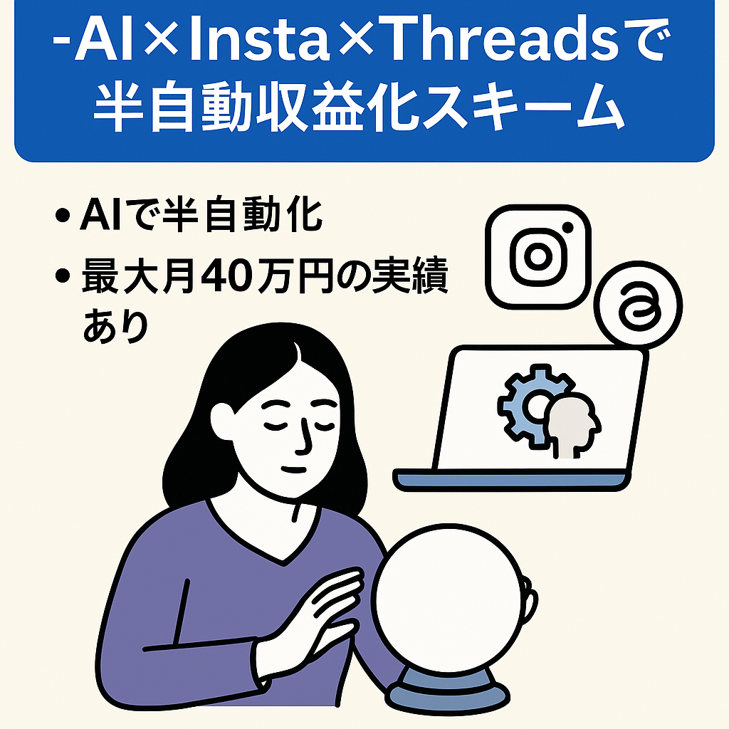 【月40万円可能】占い -AI✖️Insta✖️Threadsで半自動収益化スキーム