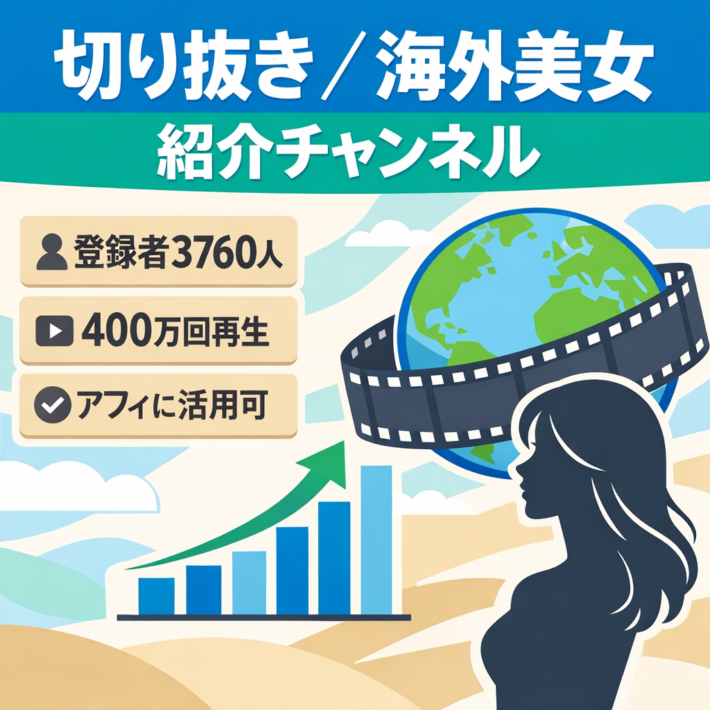 切り抜き：【登録者3760人・投稿本数16本】海外美女紹介系チャンネル