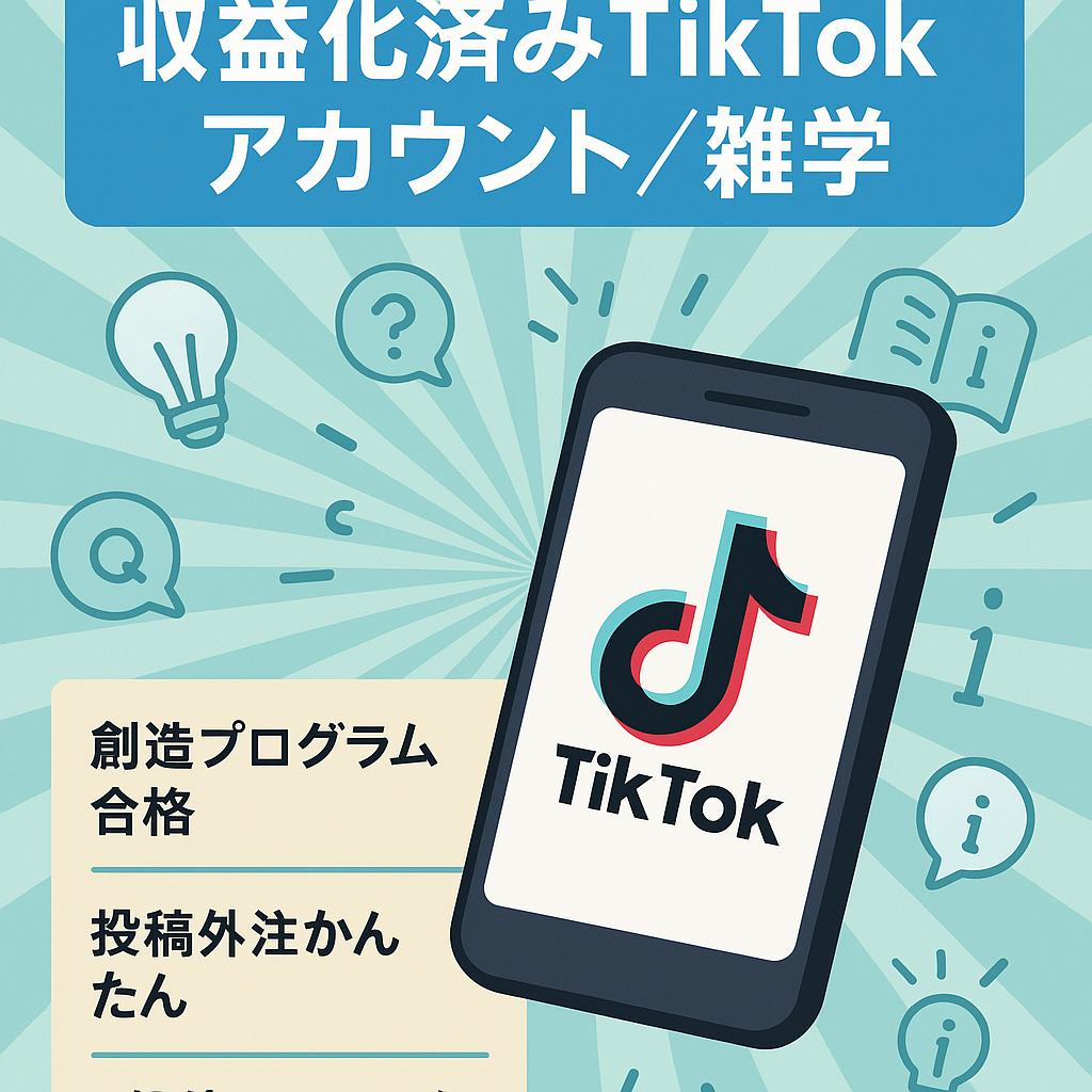 【6投稿で101900円！収益化済みTiktokアカウント】属人性なし！人気の雑学チャンネル
