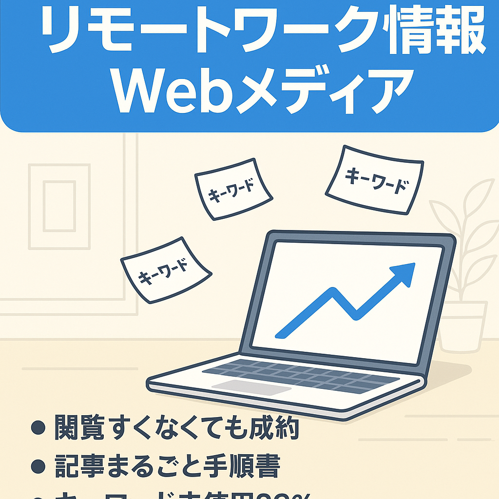 【成約あり】リモートワークに関する情報Webメディア（アフィリメイン）