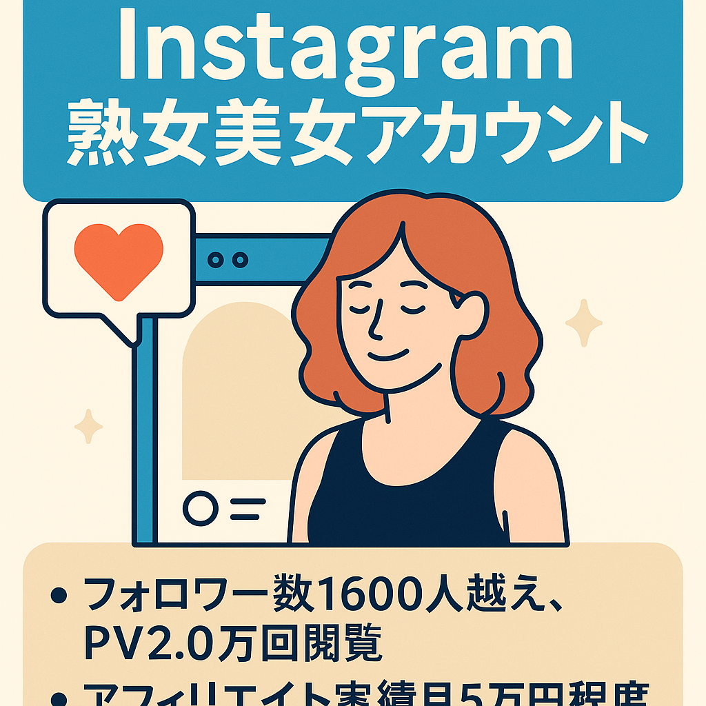 [副業初心者におすすめ]Instagram人気の熟女美女アカウント　男性率9割越え　出会い系やマッチングアプリ、アダルト誘導に