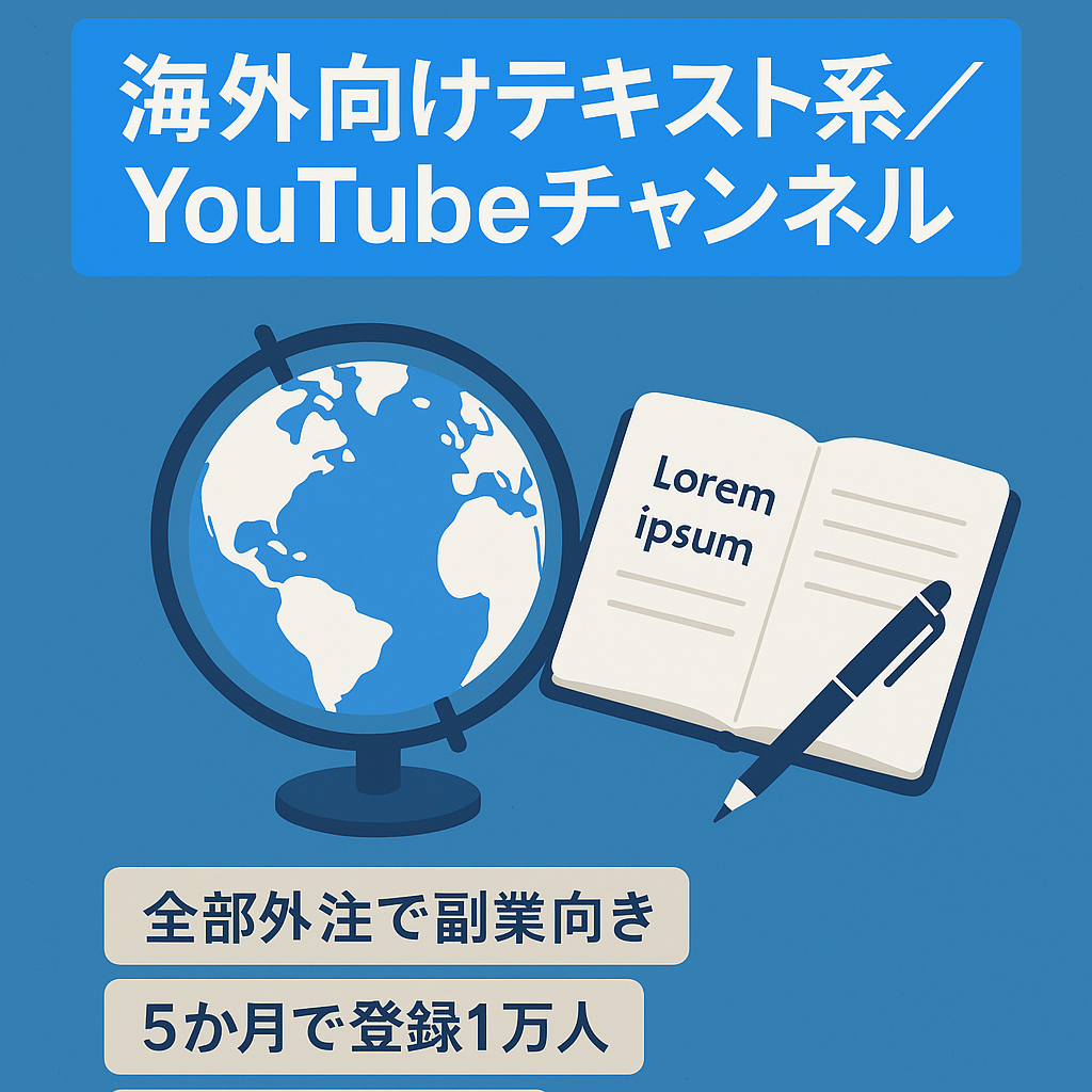【2022/12/1収益化達成】 海外向けテキスト系Youtubeチャンネル