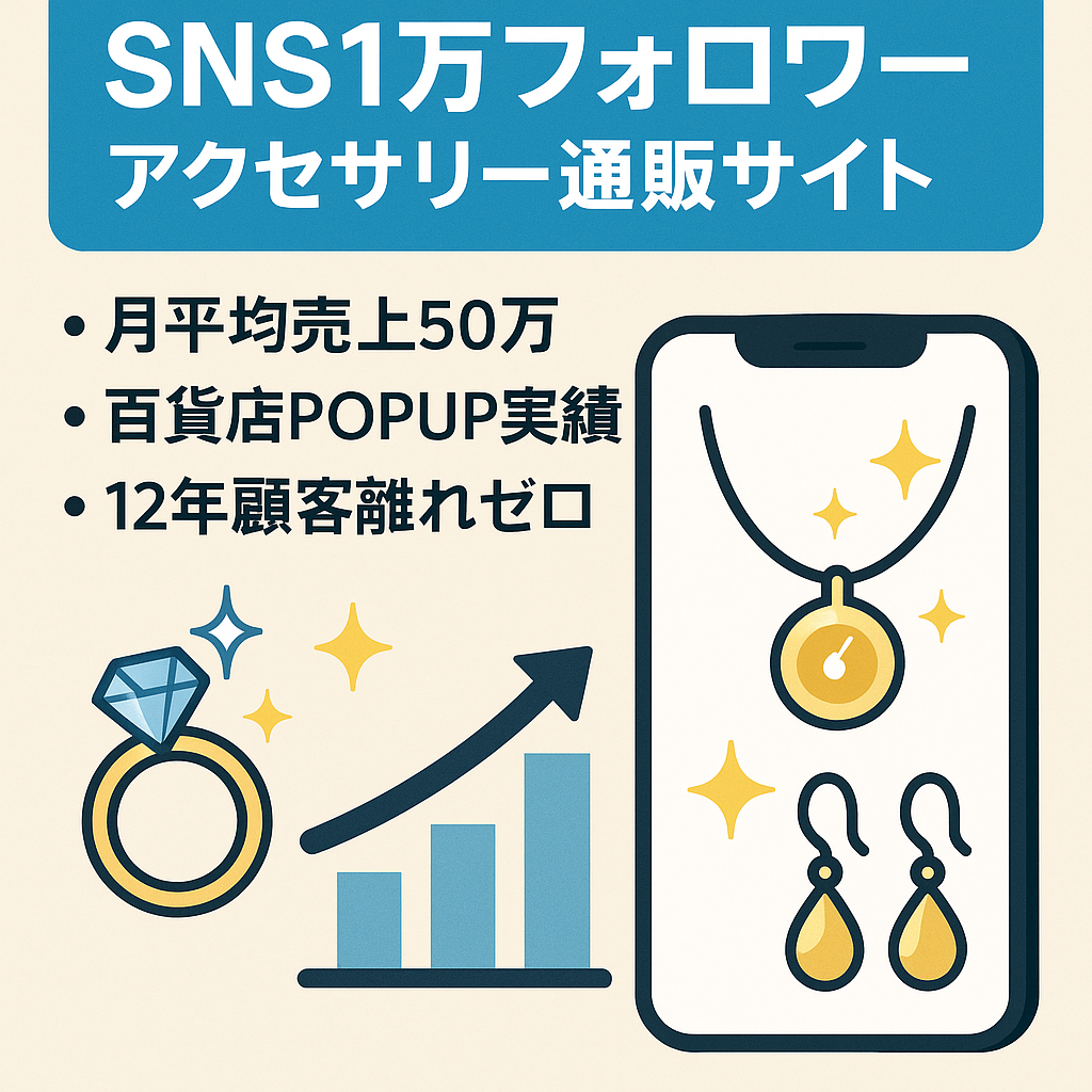 SNSフォロワー姉妹総数1万人12年連続安定した売り上げをキープ　アクセサリーECサイト