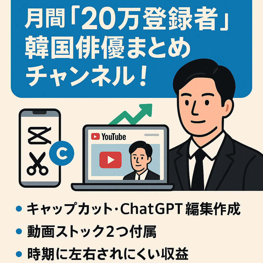 月間平均約20万登録者5万超え韓国俳優まとめチャンネル！