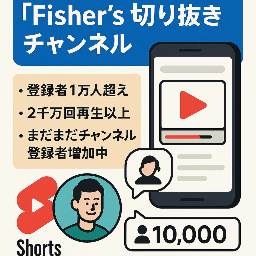 訳あり：【ショート動画メイン】「Fisher`s」切り抜きチャンネル登録者1万人総再生数2千万回以上