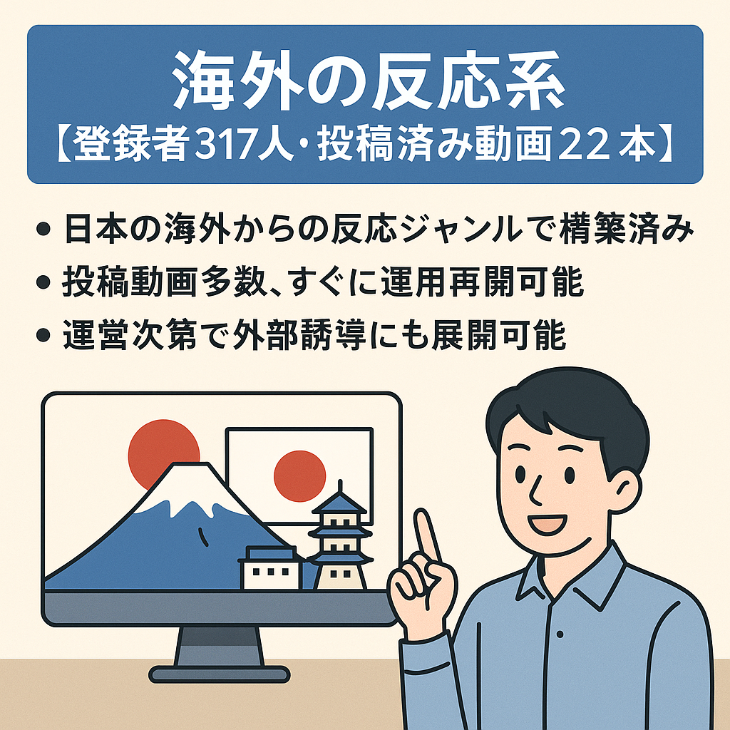 海外の反応系｜登録者317人・投稿済み動画22本の日本紹介チャンネル