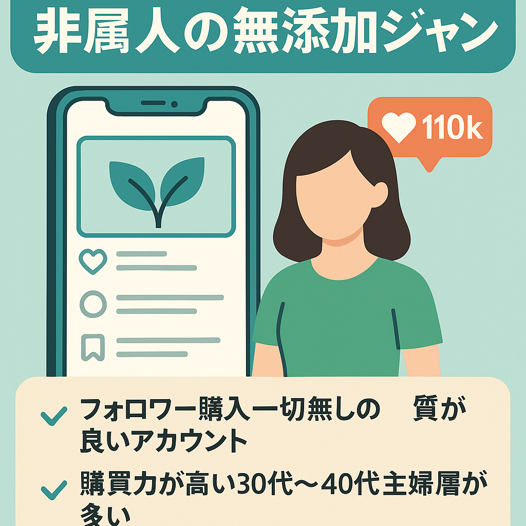 【instagram11万人越え！】非属人の無添加ジャンル（健康系）