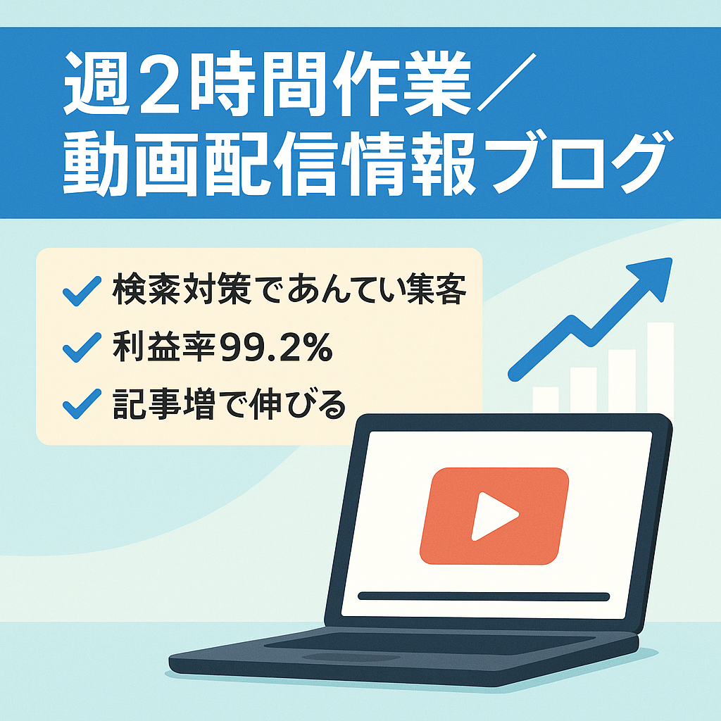 【作業週2時間/安定流入】動画配信サービスの情報まとめブログ