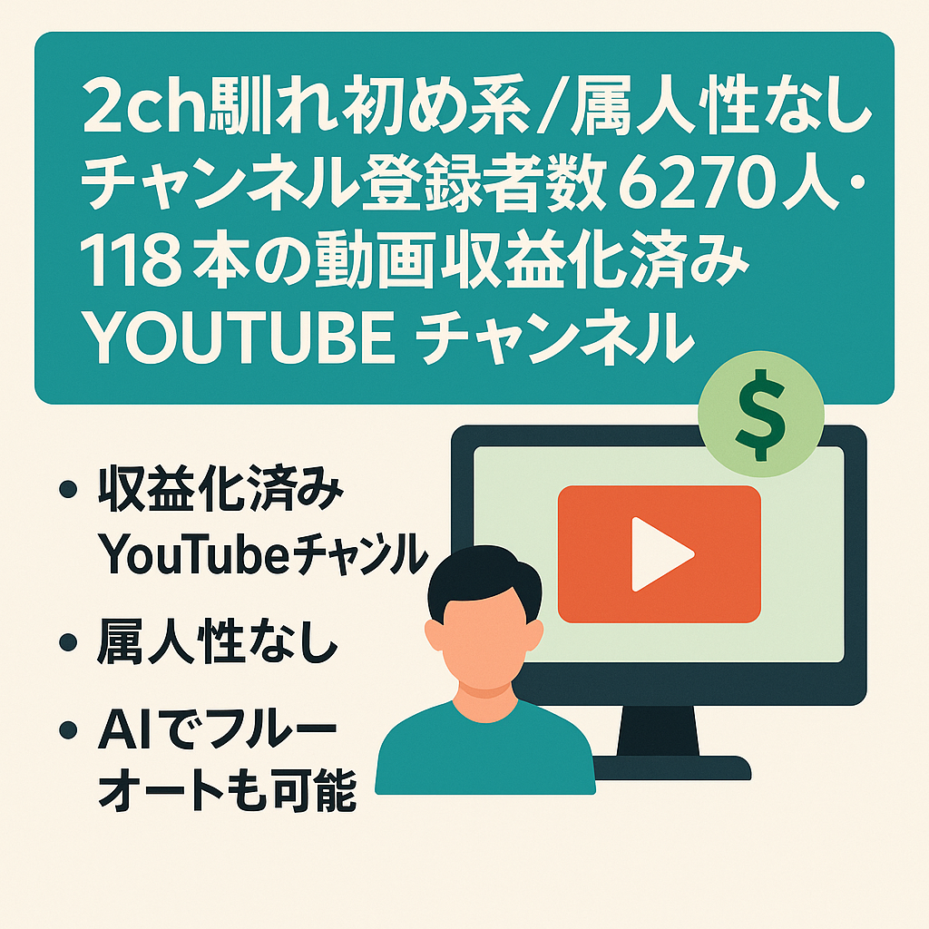 2ch馴れ初め系/ 属人性なし！チャンネル登録者数 6270人•118 本の動画 収益化済みYOUTUBE　チャンネル