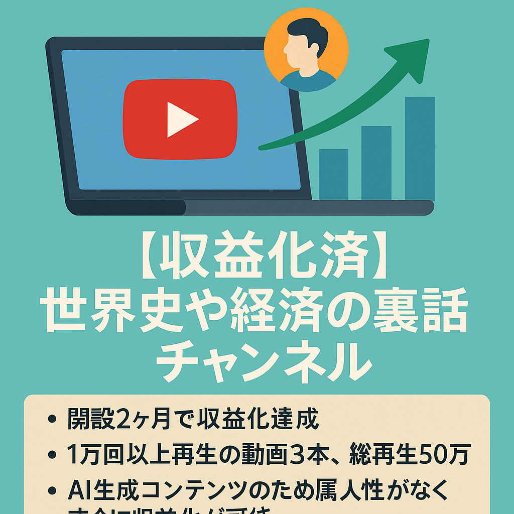 【収益化済】登録者数1500人の世界史や経済の裏話についてのYoutubeチャンネル