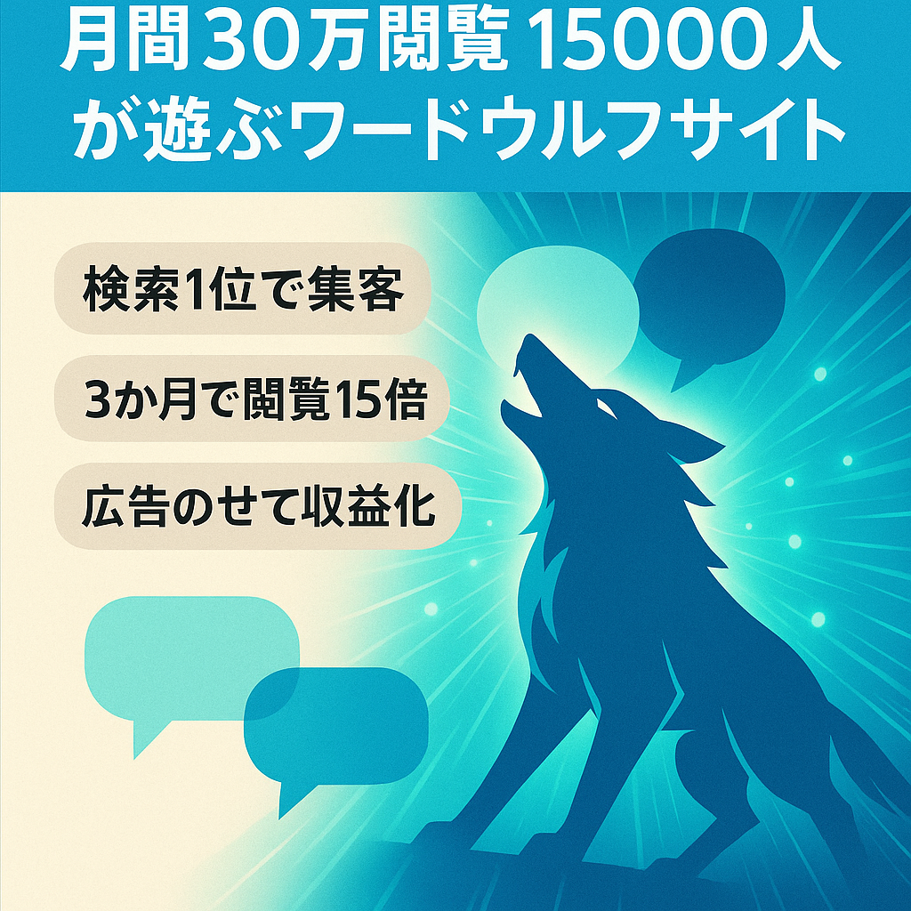 月間30万pv 15000人が遊ぶワードウルフサイト