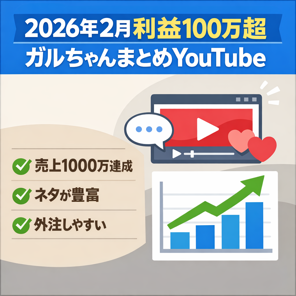 【2026年2月利益100万超え】ガルちゃんまとめYouTubeチャンネル