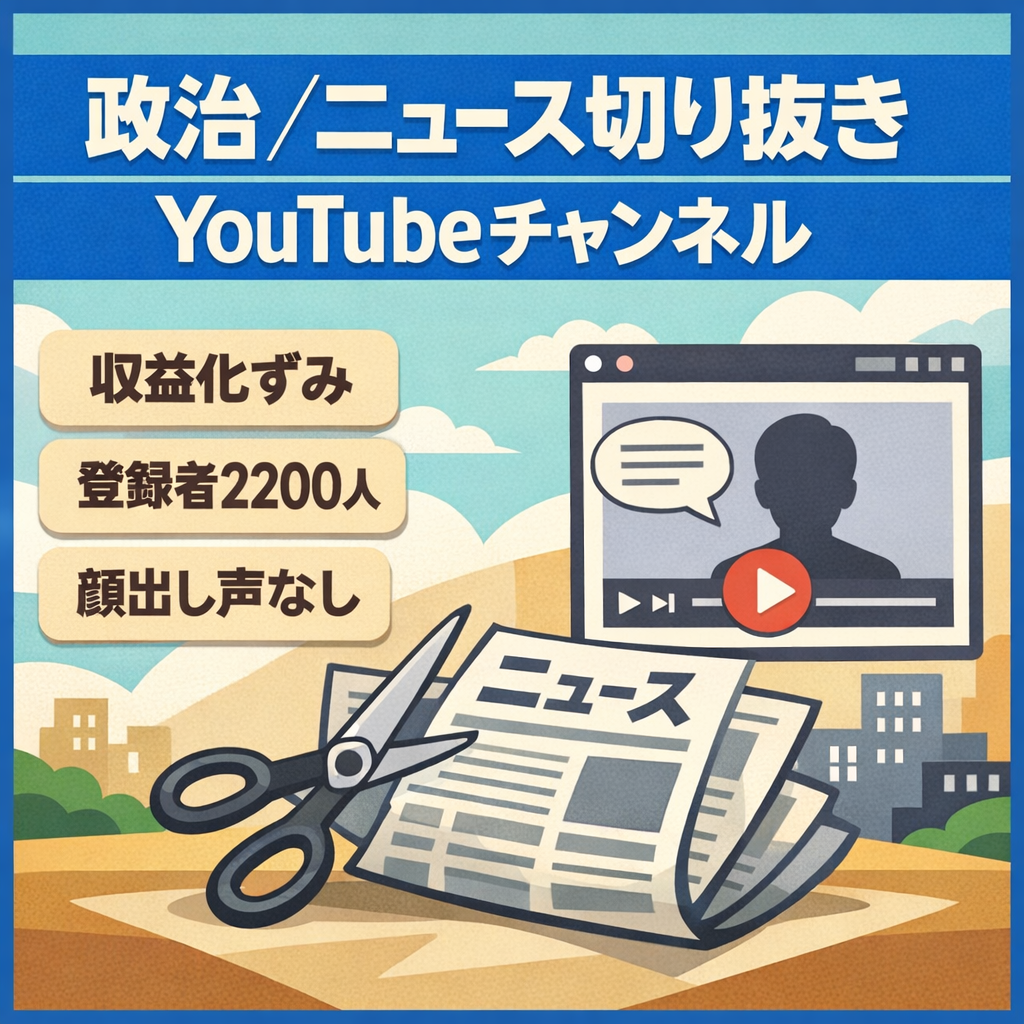 【収益化済み：登録者2200人】政治やニュースの切り抜きyoutubeチャンネル