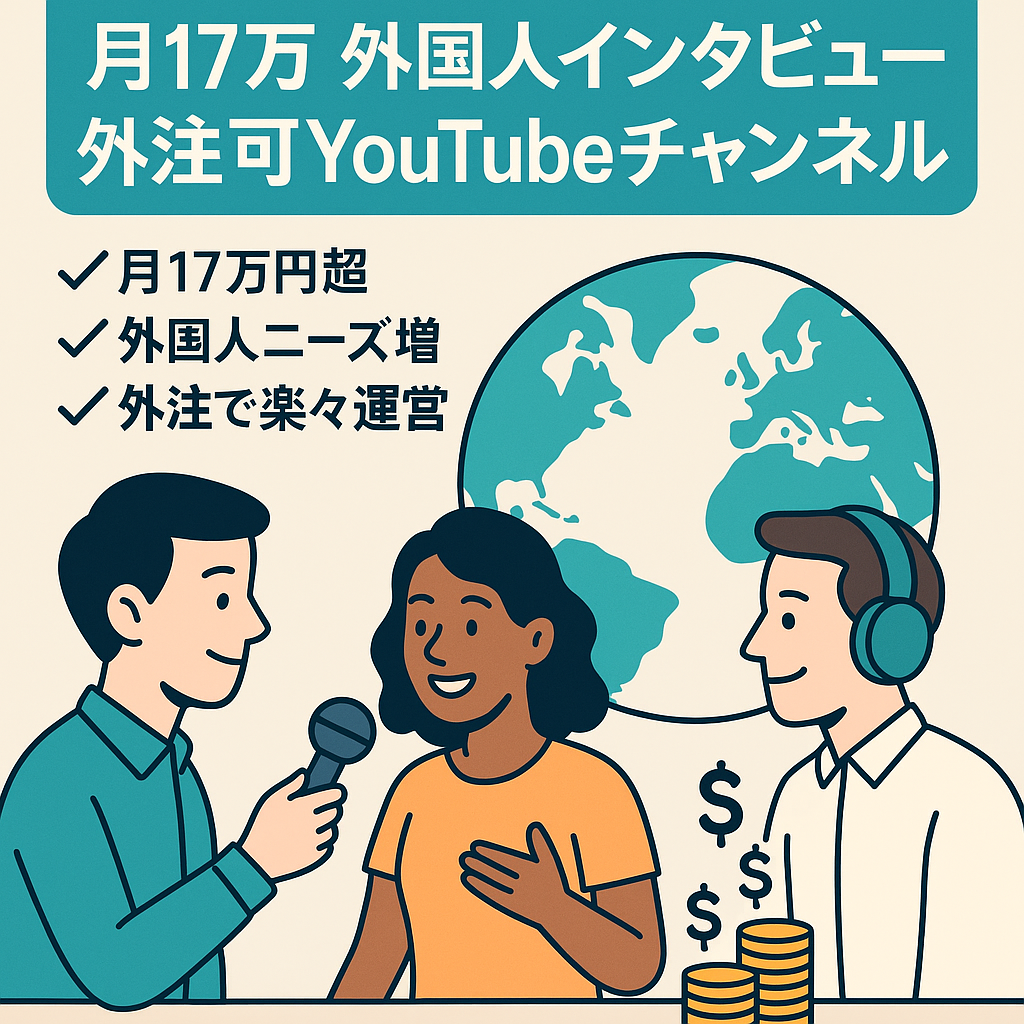 【外注作業で月17万】全て外注可能な外国人インタビューCH