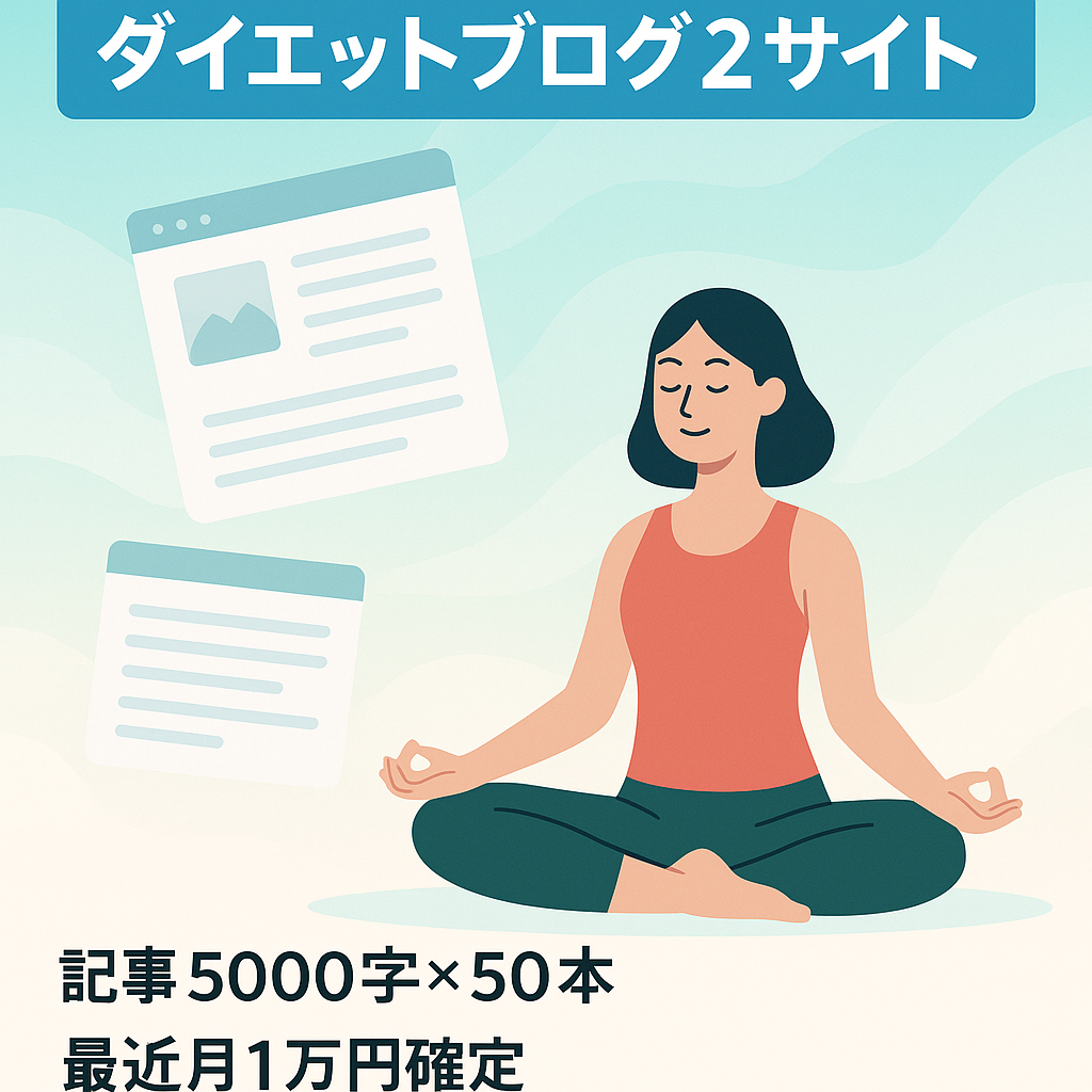 【直近確定月1万円】オンラインフィットネス・ダイエットブログ 2サイトまとめ売り【3ヶ月以上放置中】