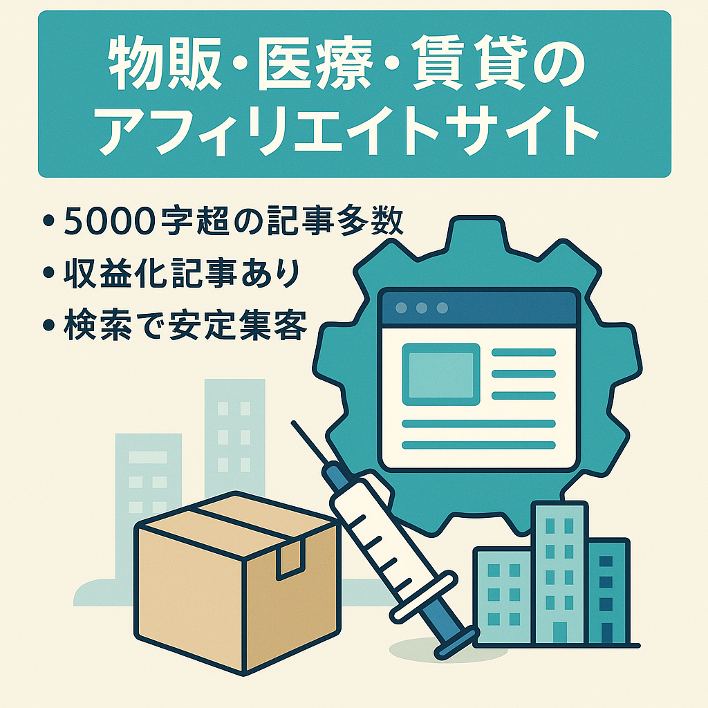 物販アフィリエイトを中心に血液検査・スペースを賃貸するマーケットなどのアフィリエイトを運営