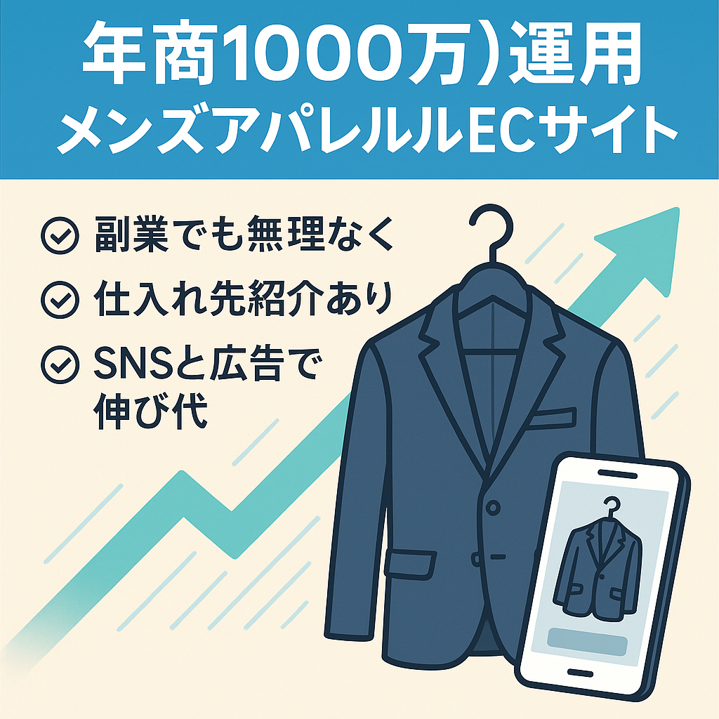 【年商1000万】無在庫で運用化メンズアパレルECサイト