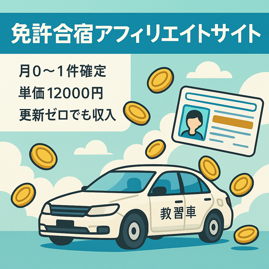 【アフィ単価12,000円】免許合宿に特化したアフィリエイトサイト