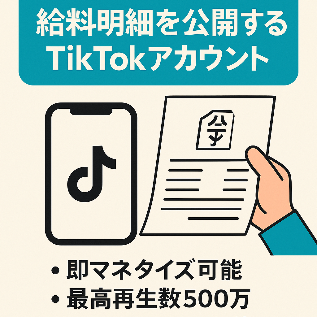 【TikTokフォロワー2万人！】給料明細を公開するTiktokアカウント