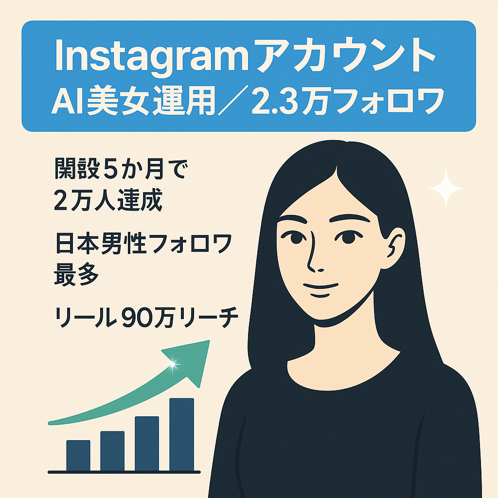 【InstagramでAI美女運用】フォロワー2.3万人！1リールで90万リーチ投稿あり