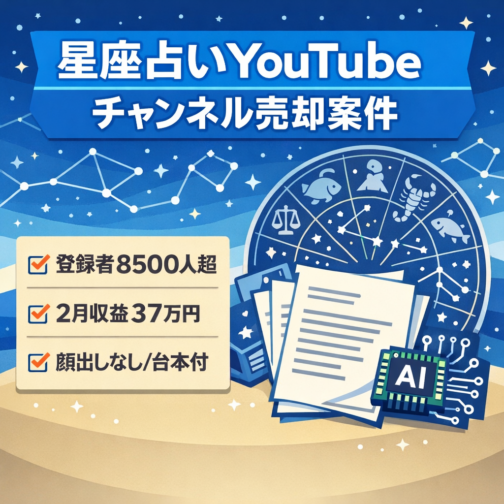 【登録者8,500人超】非属人の星座占いYouTubeチャンネル！AIシナリオプロンプト付き