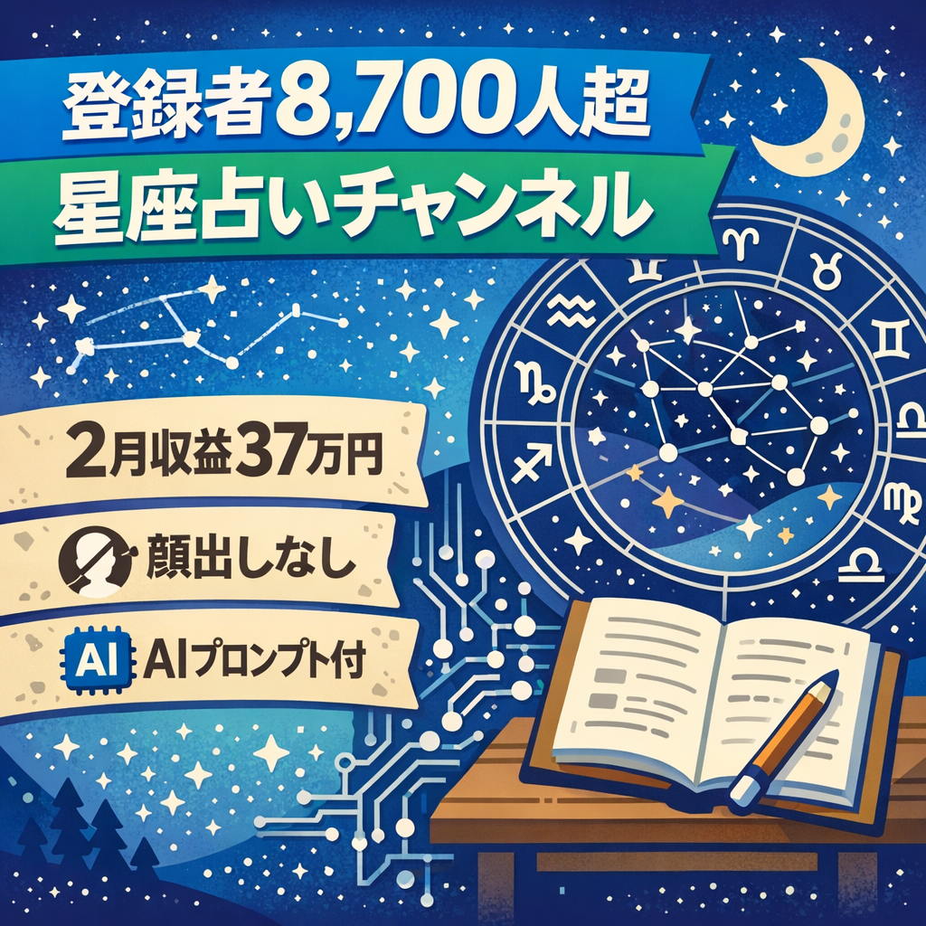 【登録者8,700人超】非属人の星座占いYouTubeチャンネル！AIシナリオプロンプト付き