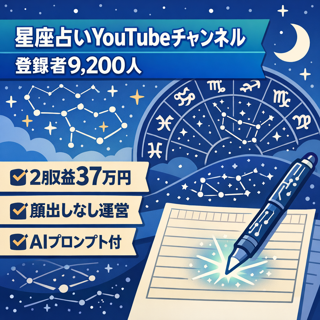 【登録者9,200人】非属人の星座占いYouTubeチャンネル！AIシナリオプロンプト付き