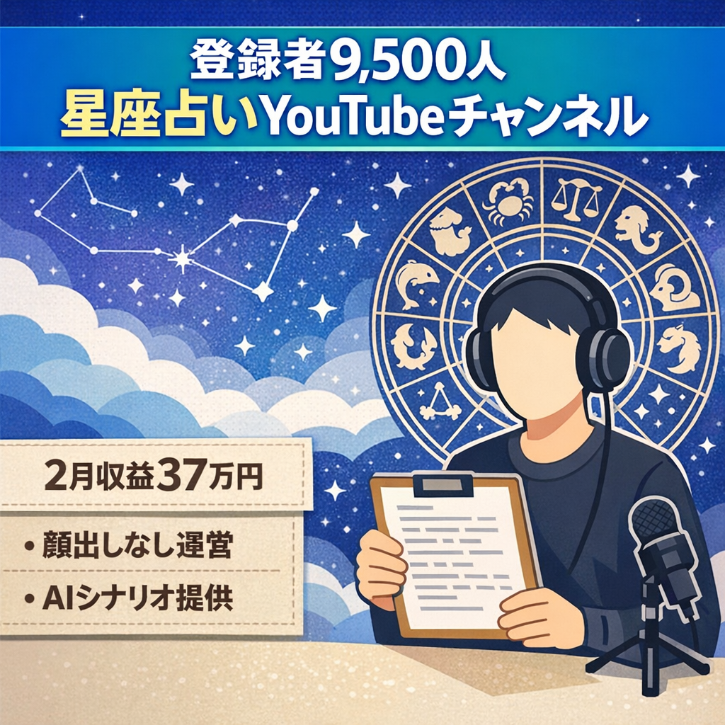 【登録者9,500人】非属人の星座占いYouTubeチャンネル！AIシナリオプロンプト付き