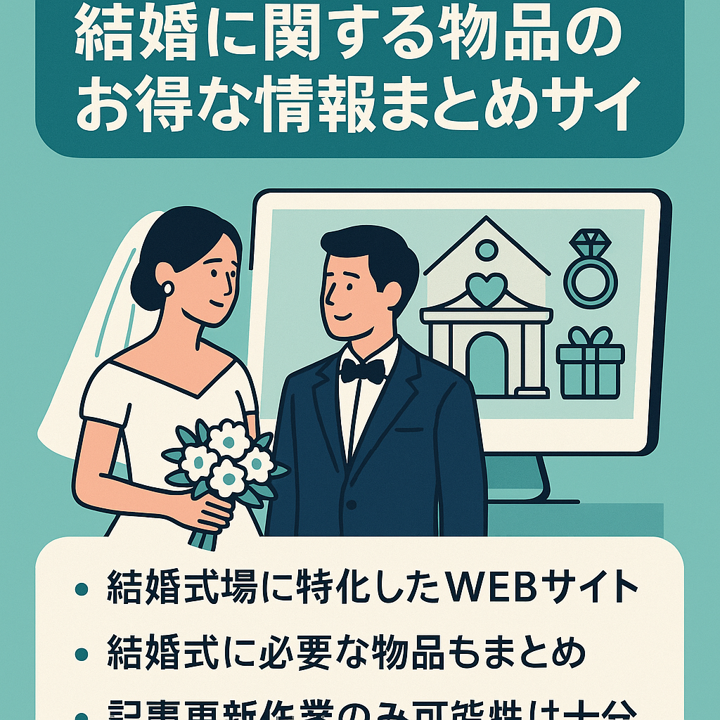 結婚式場や結婚に関する物品のお得な情報まとめサイト
