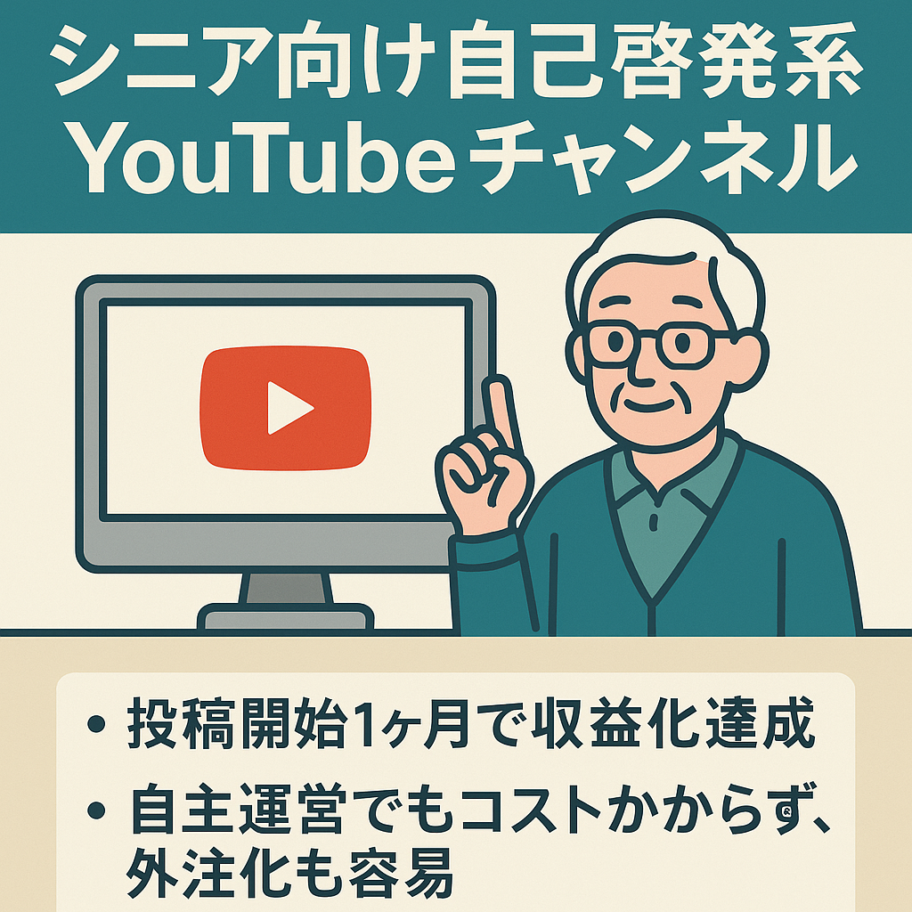 【チャンネル登録2,400人】収益化済みシニア向け自己啓発系YouTubeチャンネルのアカウント譲渡！【属人性なし】