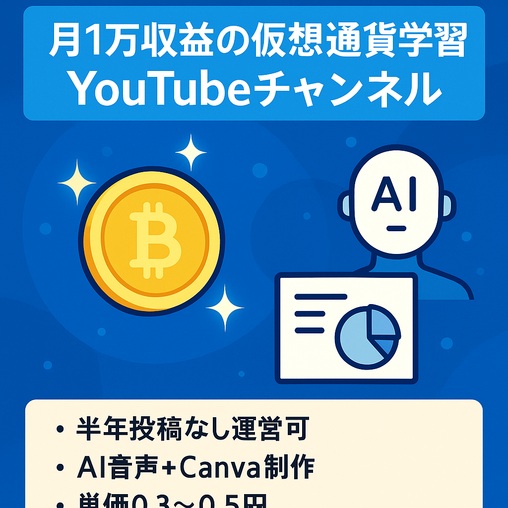 【半年投稿なしで収益月1万前後】初心者向け仮想通貨の勉強チャンネル【AIボイス/Canvaでスライド作成】