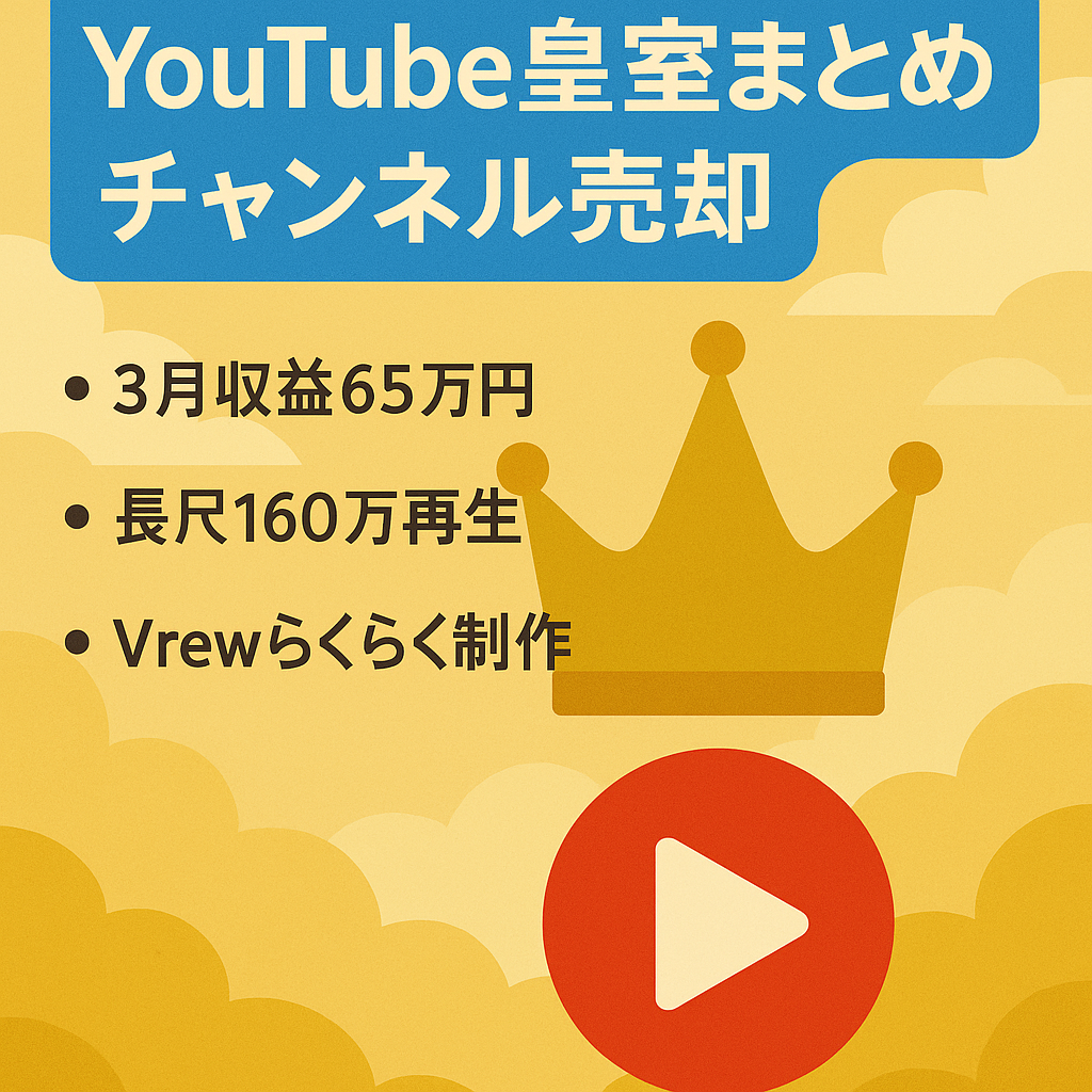 【3月収益65万円！】皇室のまとめチャンネル【収益化済・属人性ナシ】