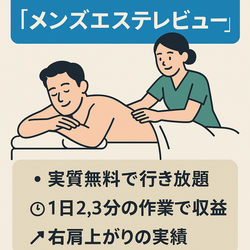 某大手ブログ販売社アカウント　月平均30万円以上】メンズエステレビュー